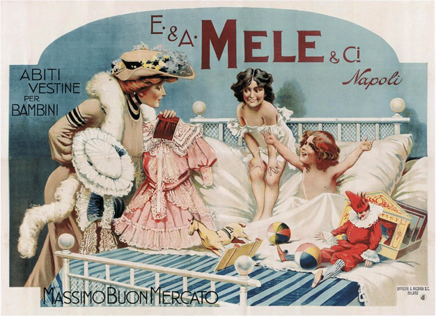 Le affiche dei magazzini Mele a Capodimonte